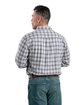 Berne Men's Foreman Flex180 Button-Down Woven Shirt plaid gray a ModelBack