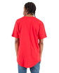 Shaka Wear Adult Curved Hem Long T-Shirt red ModelBack