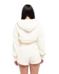 Shaka Wear Ladies' Garment Dye Crop Hooded Sweatshirt cream ModelBack