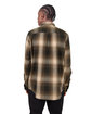 Shaka Wear Men's Plaid Flannel Overshirt brown/ black ModelBack