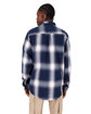 Shaka Wear Men's Plaid Flannel Overshirt cream/ navy ModelBack