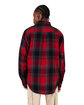 Shaka Wear Men's Plaid Flannel Overshirt red/ black ModelBack