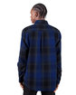 Shaka Wear Men's Plaid Flannel Overshirt royal/ black ModelBack