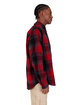 Shaka Wear Men's Plaid Flannel Overshirt red/ black ModelSide