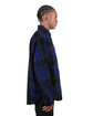 Shaka Wear Men's Plaid Flannel Overshirt royal/ black ModelSide