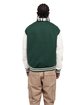 Shaka Wear Men's Letterman Jacket hunter grn/ wht ModelBack