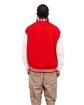 Shaka Wear Men's Letterman Jacket red/ white ModelBack