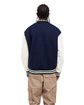 Shaka Wear Men's Letterman Jacket navy/ white ModelBack