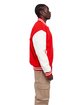 Shaka Wear Men's Letterman Jacket red/ white ModelSide