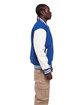 Shaka Wear Men's Letterman Jacket royal/ white ModelSide