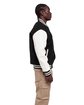 Shaka Wear Men's Letterman Jacket black/ white ModelSide