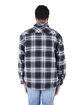 Shaka Wear Men's Plaid Flannel Jacket black ModelBack