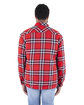 Shaka Wear Men's Plaid Flannel Jacket red ModelBack