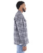 Shaka Wear Men's Plaid Flannel Jacket dark grey ModelSide