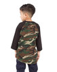 Shaka Wear Youth Three-Quarter Sleeve Camo Raglan T-Shirt camo green/ blk ModelBack