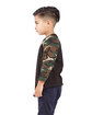 Shaka Wear Youth Three-Quarter Sleeve Camo Raglan T-Shirt  ModelSide
