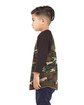 Shaka Wear Youth Three-Quarter Sleeve Camo Raglan T-Shirt camo green/ blk ModelSide