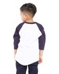 Shaka Wear Youth Three-Quarter Sleeve Raglan white/ navy ModelBack