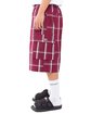 Shaka Wear Unisex Plaid Shorts burgundy ModelSide