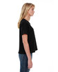 StarTee Ladies' Raw-Neck Boxy T-Shirt black ModelSide
