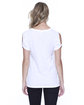 StarTee Ladies' CVC Twist Sleeve Top white ModelBack