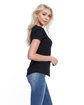 StarTee Ladies' CVC Melrose High Low T-shirt black ModelSide