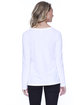 StarTee Ladies' CVC High Low Long-Sleeve T-Shirt white ModelBack