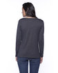 StarTee Ladies' CVC High Low Long-Sleeve T-Shirt charcoal heather ModelBack