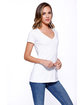 StarTee Ladies' Triblend V-Neck T-Shirt heather white ModelSide