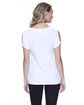 StarTee Ladies' Cotton/Modal Open Shoulder white ModelBack