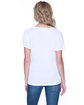 StarTee Ladies' Cotton/Modal Open V-Neck T-Shirt white ModelBack