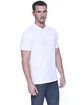 StarTee Men's CVC Henley T-Shirt white ModelSide