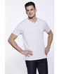 StarTee Men's Triblend  V-Neck T-Shirt heather white ModelSide