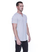 StarTee Men's Cotton/Modal Slit V-Neck heather grey ModelSide