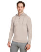 Swannies Golf Unisex Vandyke Quarter-Zip Hooded Sweatshirt tan ModelQrt