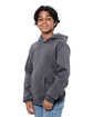 Threadfast Apparel Epic Youth Fleece Pullover Hooded Sweatshirt charcoal ModelQrt