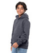 Threadfast Apparel Epic Youth Fleece Pullover Hooded Sweatshirt heather drk grey ModelQrt