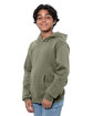 Threadfast Apparel Epic Youth Fleece Pullover Hooded Sweatshirt military green ModelQrt