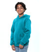 Threadfast Apparel Epic Youth Fleece Pullover Hooded Sweatshirt teal ModelQrt