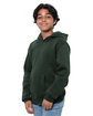 Threadfast Apparel Epic Youth Fleece Pullover Hooded Sweatshirt forest green ModelQrt