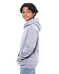 Threadfast Apparel Epic Youth Fleece Pullover Hooded Sweatshirt heather grey ModelSide