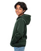 Threadfast Apparel Epic Youth Fleece Pullover Hooded Sweatshirt forest green ModelSide