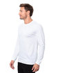 Threadfast Apparel Epic Unisex CVC Long Sleeve T-Shirt solid white ModelQrt