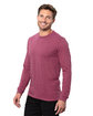 Threadfast Apparel Epic Unisex CVC Long Sleeve T-Shirt heather maroon ModelQrt