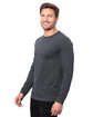 Threadfast Apparel Epic Unisex CVC Long Sleeve T-Shirt heather black ModelQrt