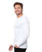 Threadfast Apparel Epic Unisex CVC Long Sleeve T-Shirt solid white ModelSide