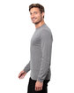 Threadfast Apparel Epic Unisex CVC Long Sleeve T-Shirt heather drk grey ModelSide