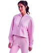 TriDri Ladies' Alice Half-Zip Hooded Sweatshirt light pink ModelQrt