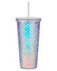 Prime Line 22oz Sparkle Straw Tumbler iridescent ModelBack