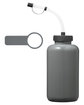 Team 365 Zone 34oz Squeeze Water Bottle sport graphite ModelSide